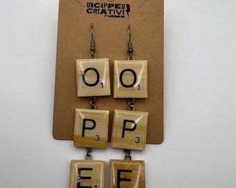 Exclamation Scrabble Tile Earrings