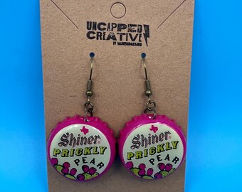 Shiner Prickly Pear Bottle Cap Earrings