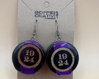 Boucles d'oreilles bouchon de bouteille bourbon Old Forester 1924