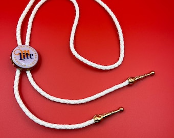Miller Lite Beer Bottle Cap Bolo Tie