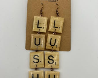 Boozy Scrabble Tile Earrings