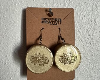 Macallan Scotch Bottle Cap Earrings