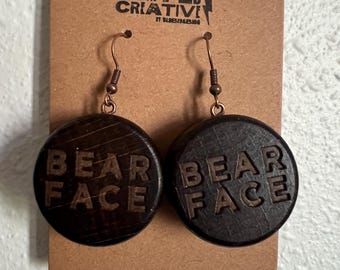 Bearface Canadian Whisky Bottle Cap Earrings