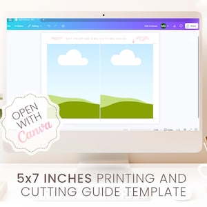 5x7 Inches Invitation Printing Cutting Guide Canva Template, Print Multiple Per Page, US Letter, A4, Portrait Landscape, (Digital Download)