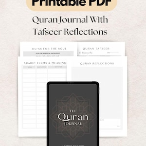 Quran Journal | Islamic Reflection & Study Planner | Digital Download for Muslim Women