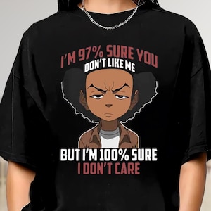 Boondocks Inspired Unisex T-Shirts, Anime Fan Gift, Graphic Tee for Casual Wear, Streetwear Style, Black T-Shirt, Humor Gift, Anime Fan Tee