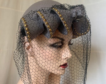 1950s, taupe colored felt hat