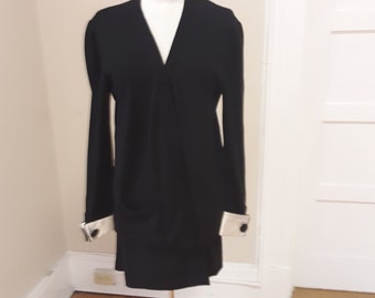 1980s, 38" bust, black cashmere Valentino cardigan