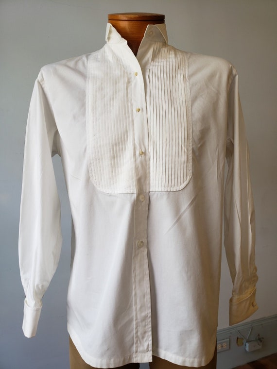 1990s, 40" bust, white cotton lady's dress shirt,