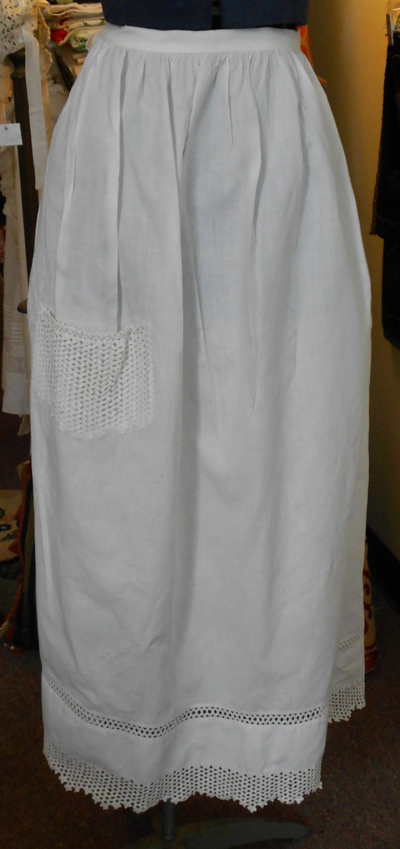 1890's, adjustable waist, full length cotton broad