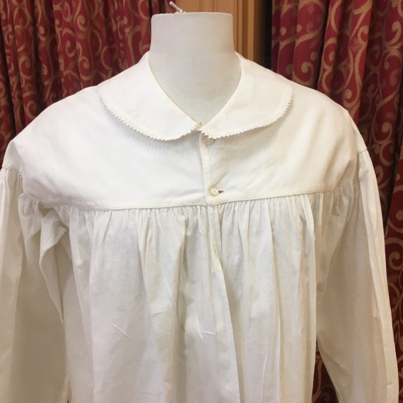 1860s, 36" bust, white cotton bed jacket - image 2