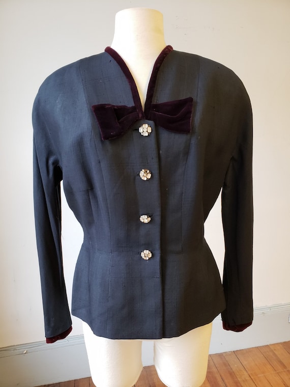 1940s. 38" bust, navy blue lady's jacket. - image 1