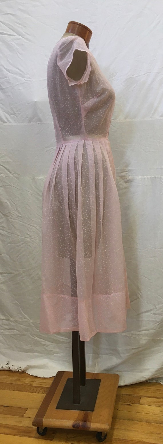 1950s. 36" bust, pink nylon dress - image 3