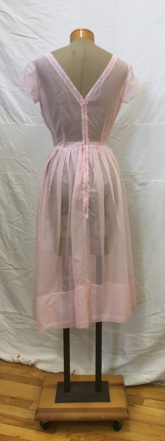 1950s. 36" bust, pink nylon dress - image 4