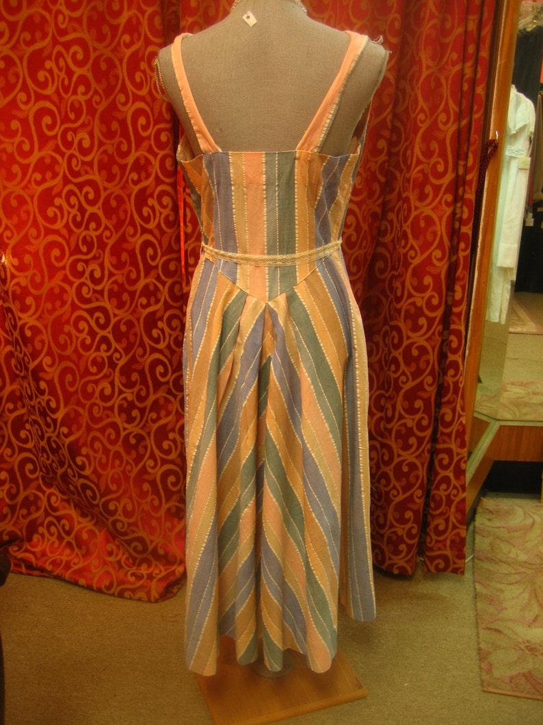 34 bust two piece cotton striped sun dress 1950/'s