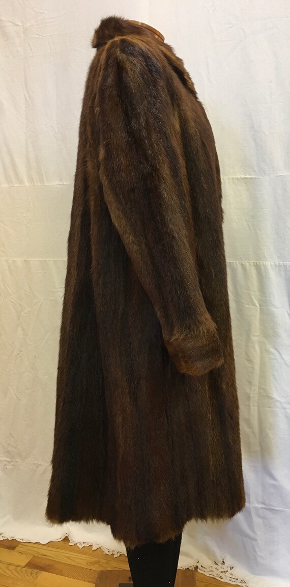 1950s, 40" chest, full length ,medium brown  musk… - image 2