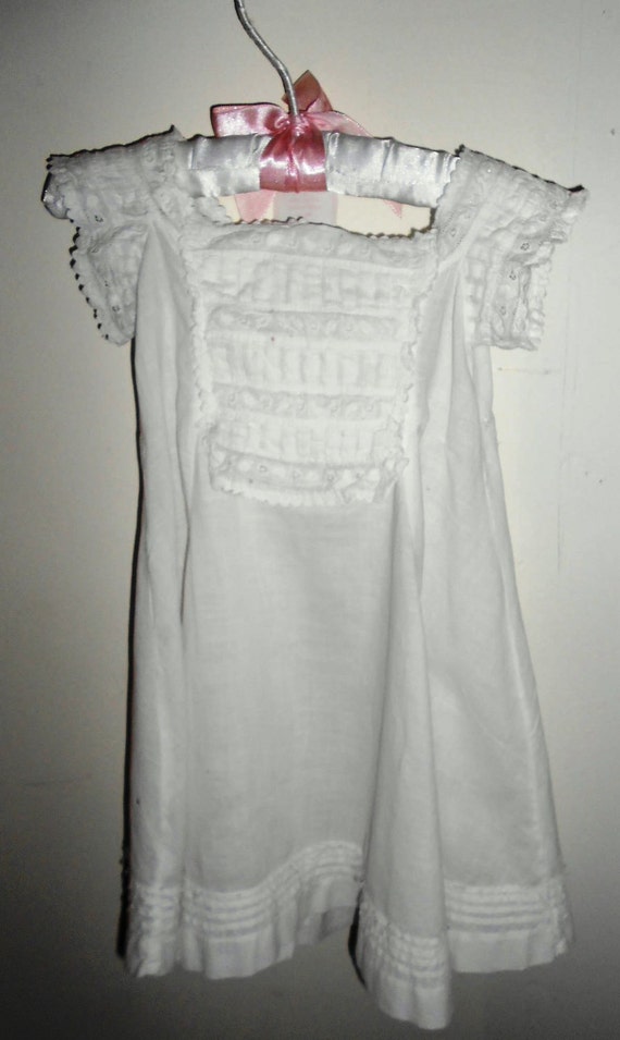 1870's infant (one to three months) dress of white