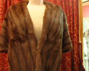 1940's, 38" bust, medium brown stripped, dyed squirrel jacket.