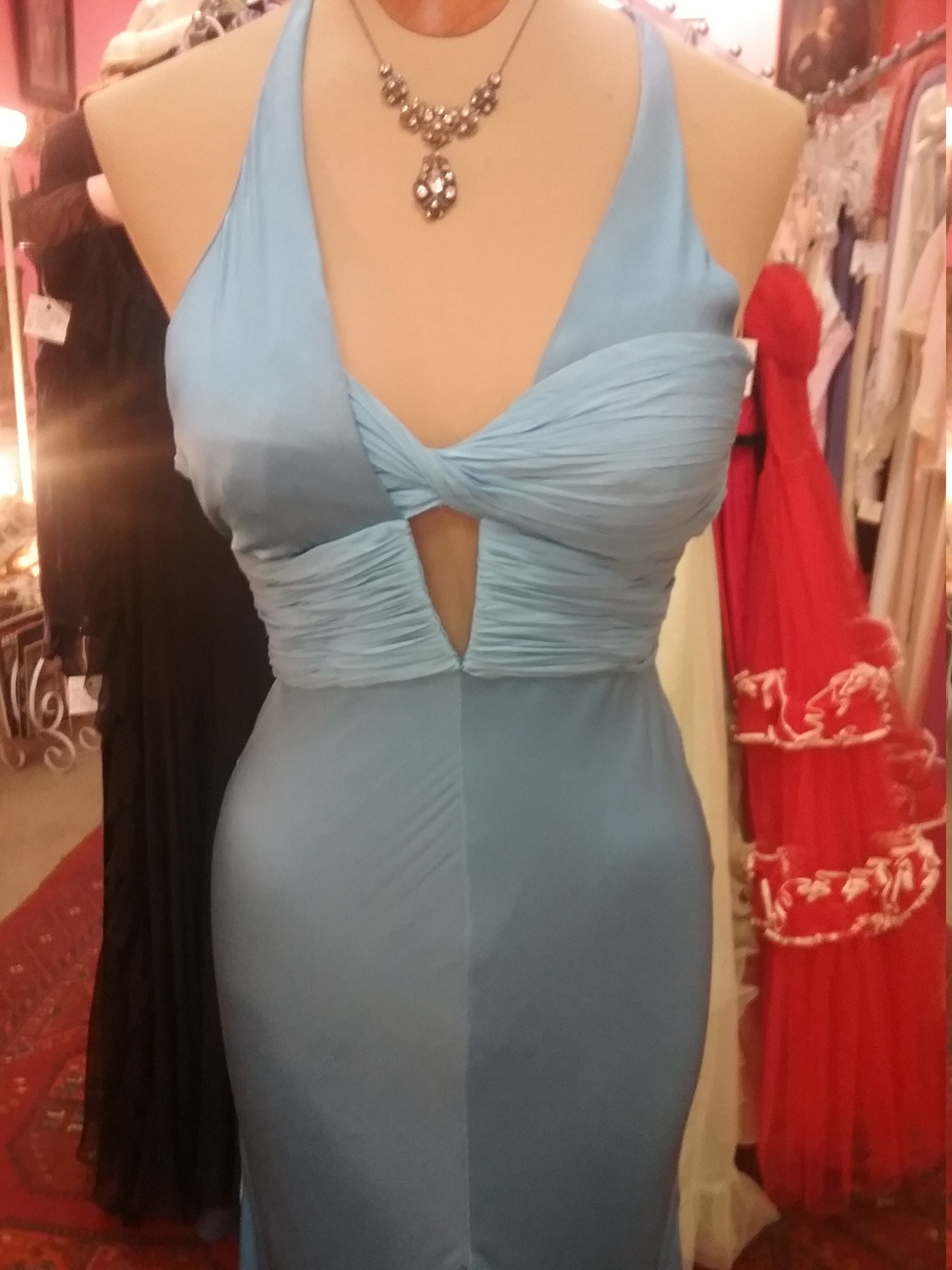 periwinkle satin dress