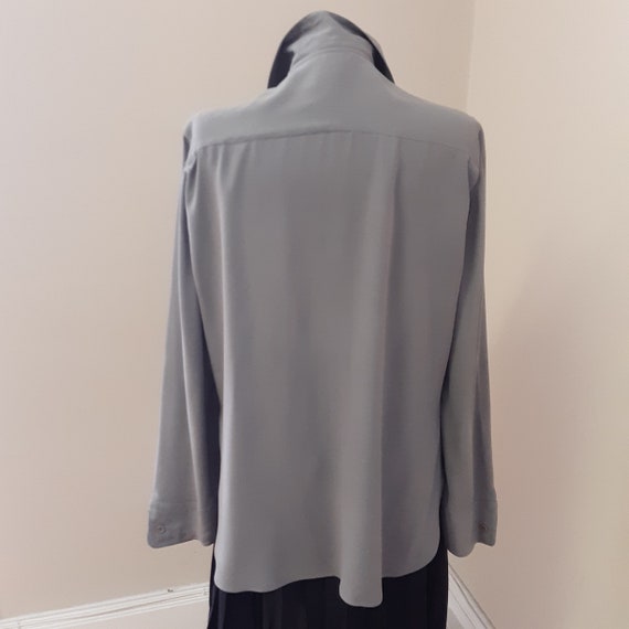 1980s, 36" bust, gray Armani silk blouse - image 3
