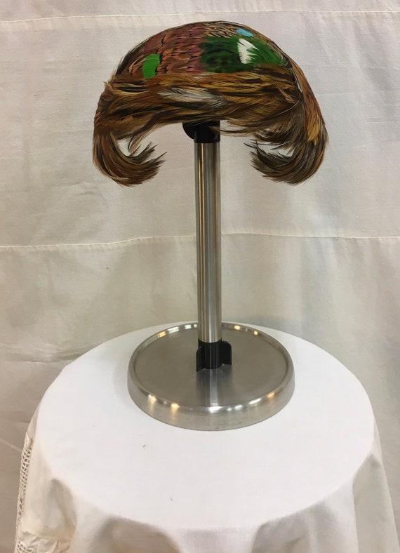 1950s pheasant feather small hat