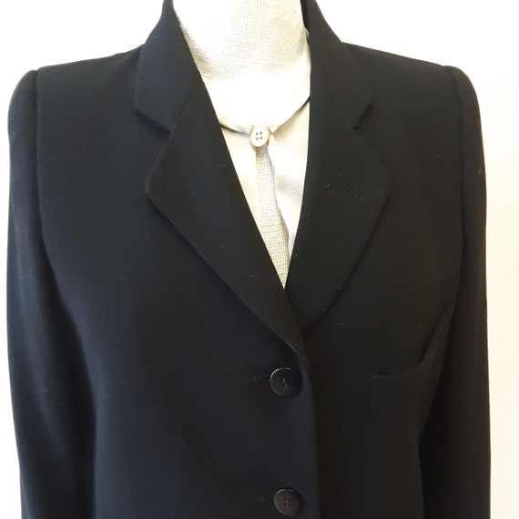 1980s, 38" bust, black wool crepe Armani suit