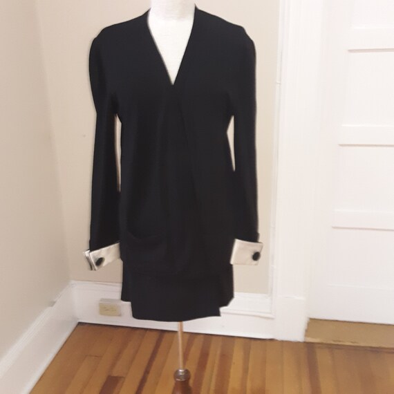 1980s, 38" bust, black cashmere Valentino cardigan - image 1