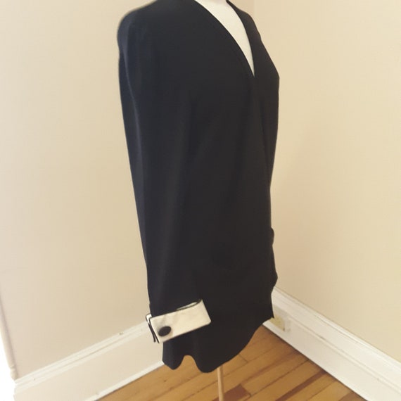 1980s, 38" bust, black cashmere Valentino cardigan - image 4