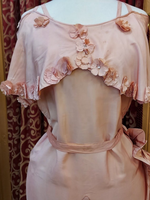 1930s, 34" bust, dusty pink taffeta gown - image 1
