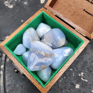 Tumbled Blue Chalcedony