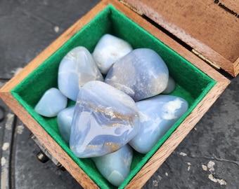 Tumbled Blue Chalcedony