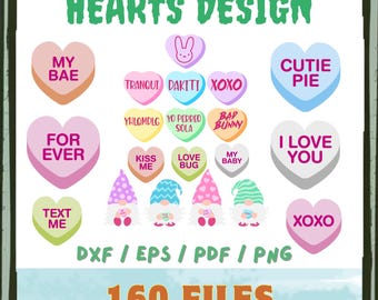 Paquete SVG de corazones de conversación, clipart de San Valentín (descarga digital)