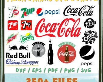 Más de 250 diseños SVG PNG de marcas de refrescos: Coca-Cola y Pepsi (descarga digital)