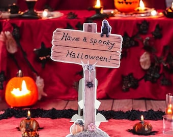 Handmade Halloween Greetings Sign, Indoor Foam Board Decor