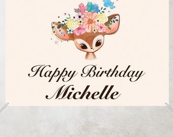 Personalized Gazelle Birthday Backdrop | Printable Gazelle Party Banner | Custom Name & Age | Digital Download