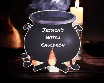 Personalized Witch Cauldron Halloween Decor: Handmade Foam Board Cutout