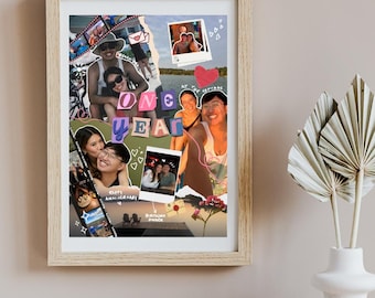 Álbum de Recortes Personalizado com Colagem de Fotos, Presente Exclusivo de Aniversário para Pai, Mãe, Ela, Ele ou Casal, Álbum de Fotos com Moldura Personalizada