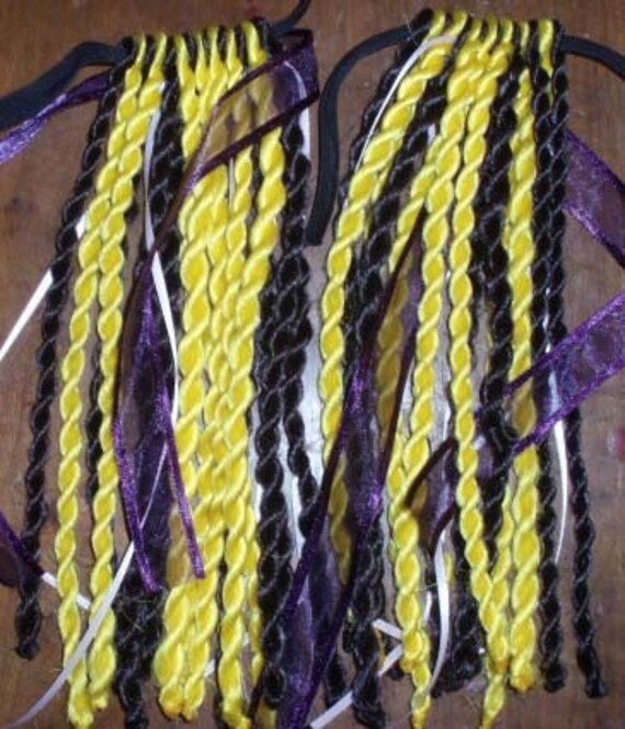 Pair Baby Bats Kids Dreads Brown Yellow And Purple Twisty Etsy