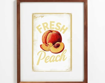 Vintage Fresh Peach Poster