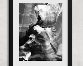 Antelope Canyon Black & White Photograph