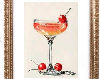 Vintage Coupe Cocktail - Cherry