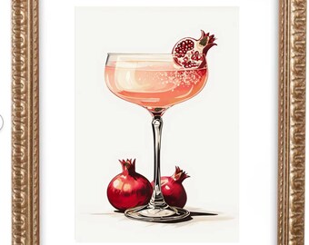 Vintage Coupe Cocktail - Pomegranate