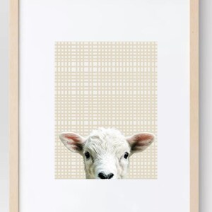 Baby Lamb Nursery Art, Kids Room Art