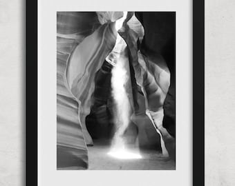Antelope Canyon Photograph Black & White