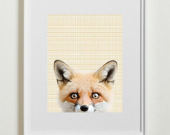 Baby Fox Nursery Art, Kids Room Art Print