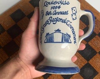 Vintage 1984 Louisville Stoneware "Blue Grass Regional Tournament" Mug