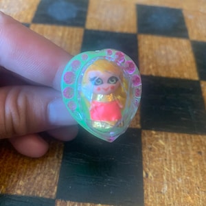 Vintage 1967 Liddle Kiddle Doll Green Heart Locket Ring