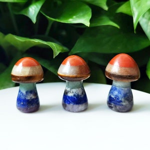 1.5&quot; Natural Dream Mushroom, Colored Mushroom Crystal, Mushroom Crystals Carved, Gemstone Mushroom, Healing Crystal, Christmas Crystal Gifts