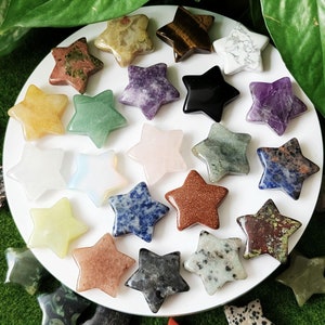1.1'' Hand Carved Crystal Star, Natural Crystal Star, Mini Crystal Star, Star Gemstones, Gemstone Star, Crystal Healing, Crystal Star Gift