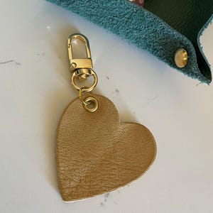 little genuine leather heart keychain